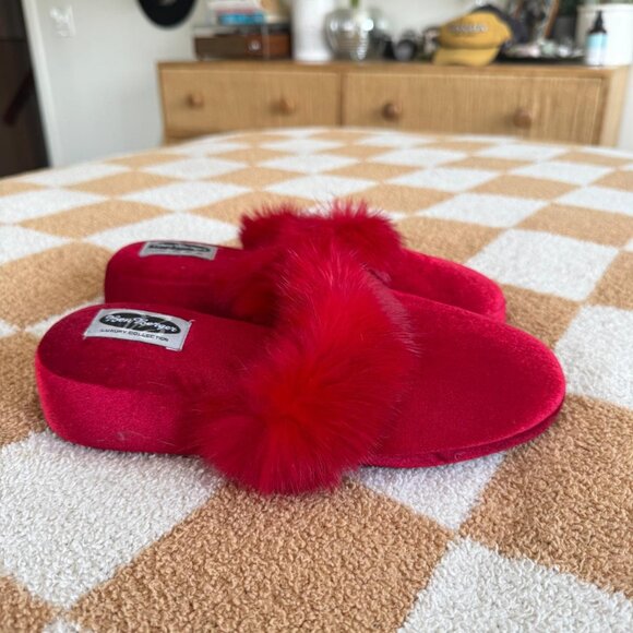 BEN BERGER LUXURY COLLECTION RED SLIPPERS WOMENS SIZE LARGE - Picture 6 of 7